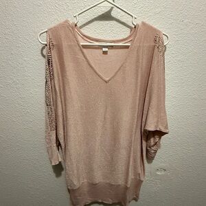 Roz & Ali Pink Off-the-Shoulder Sweater